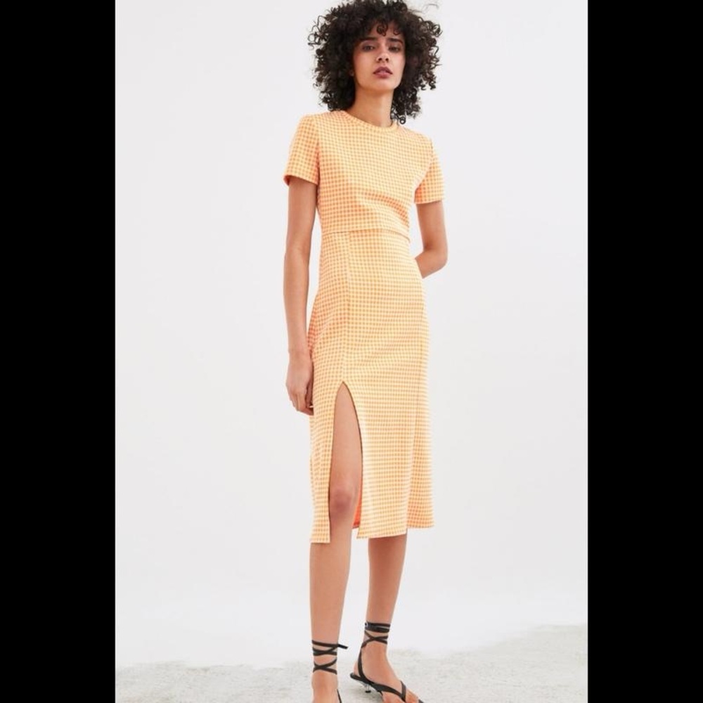 Zara gingham midi dress